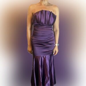 Betsy & Adam Deep Purple Formal Gown